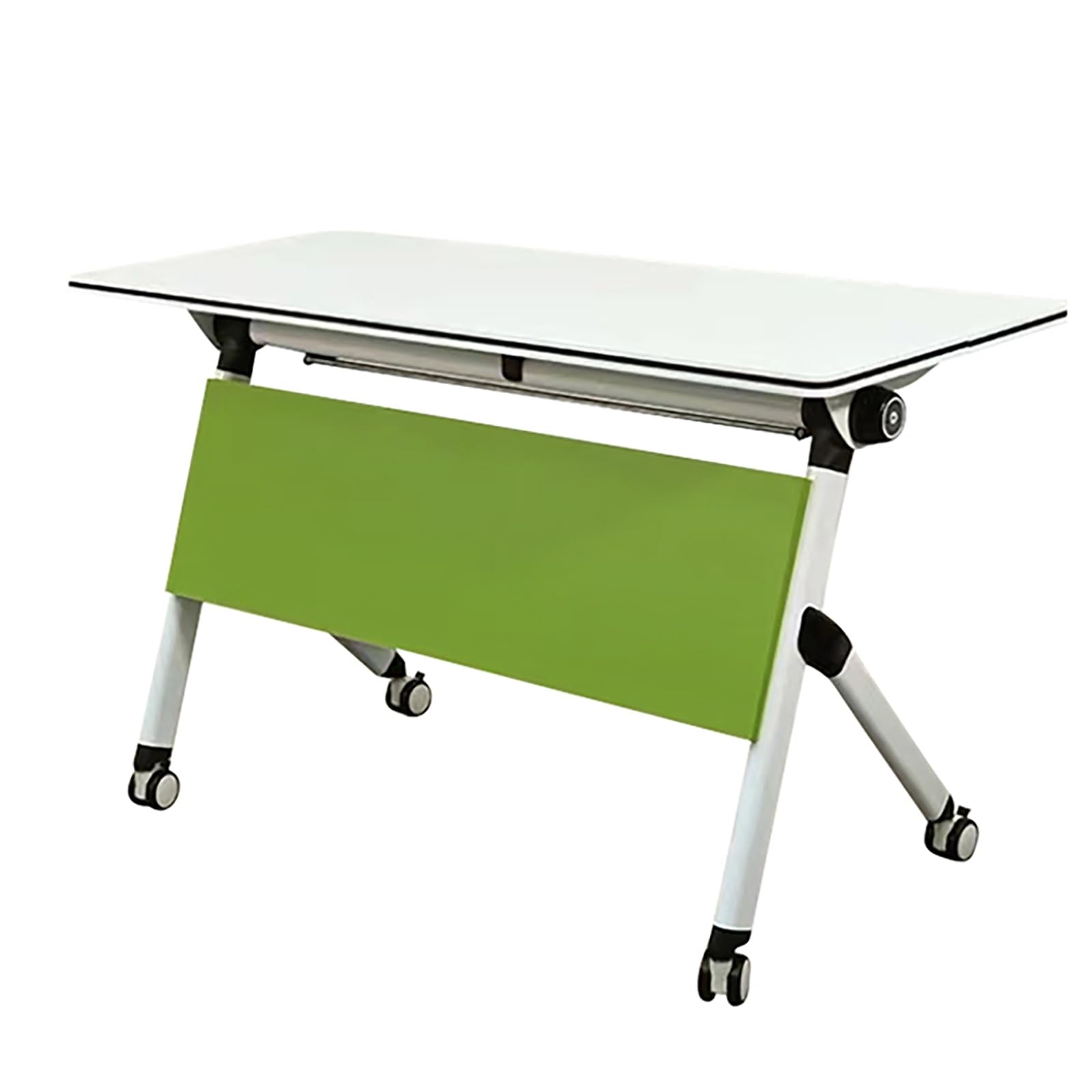 Table Pliante, Table de conférence Mobile Pliable - Table de réunion Moderne de 160 cm avec Plateau Rabattable et roulettes, idéale pour Les Bureaux, Les salles de Classe et Les séminaires d