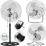 Hochwertige Verarbeitung: Das Chrom-Design Ventilatorengitter aus Metall. Hohe Standfestigkeit und Stabilität durch feste Sicherung an Fuß