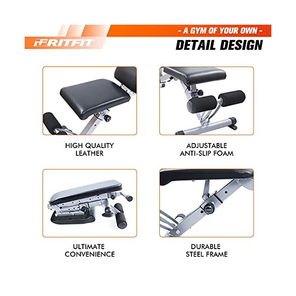 RitFit-Adjustable-Foldable-Utility-Weight-Bench-for-Home-Gym-Weightlifting-and-Strength-Training-Bonus-Workout-Poster-with-35-Total-Body-Exercises RitFit Adjustable/Foldable Utility Weight Bench for Home Gym, Weightlifting and Strength Training - Bonus Workout Poster with 35 Total Body Exercises(PWB01-2023 New Version)