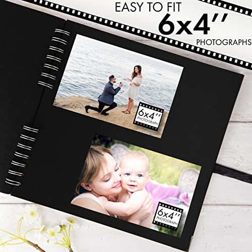 Image of Bstorify Scrapbook Photo Albums Brown Thick Kraft Paper Scrap Book Ideal for Your Scrapbooking Albums Art & Craft Projects (Black, 25.4 x 25.4 Cm), Medium
