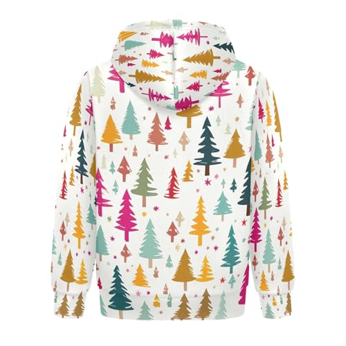 Kids Hoodies Sweaters Christmas Xmas Trees Hooded Sweatshirts with Big Pockets for Boys Girls B04002902