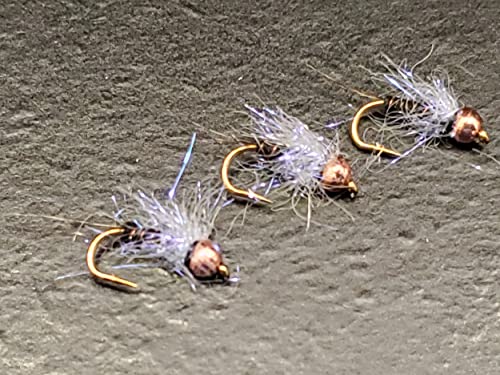 Tungsten Bead Flash Nymph, Tungsten Bead Head Nymph #16 3 Pack #18 Dark