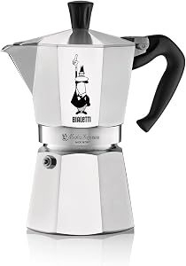 BIALETTI Moka Express 6-Cup Aluminum Stovetop Espresso Maker, Silver