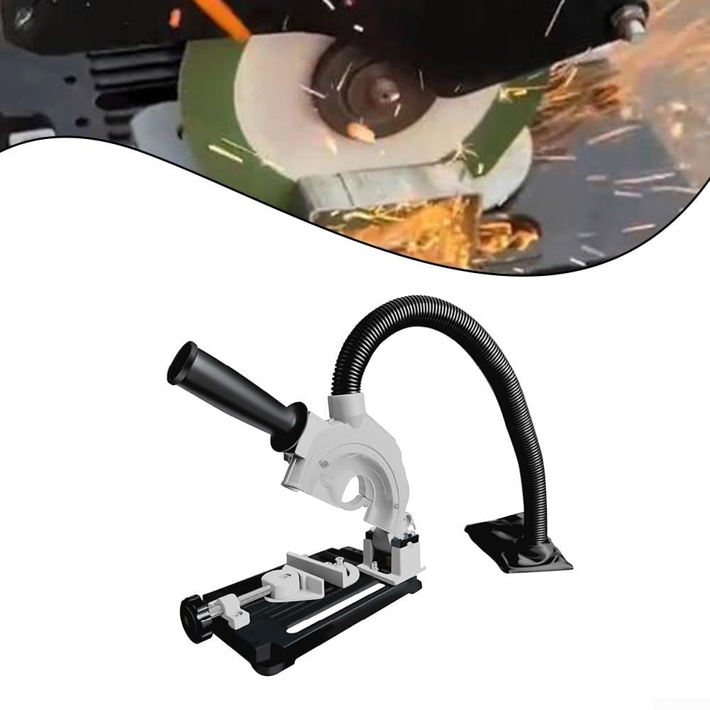 Supporto per smerigliatrice angolare con bloccaggio regolabile a 45 gradi, compatibile con 115 dischi da 125 mm, base in ghisa e telaio in lega di alluminio per applicazioni di taglio sicure