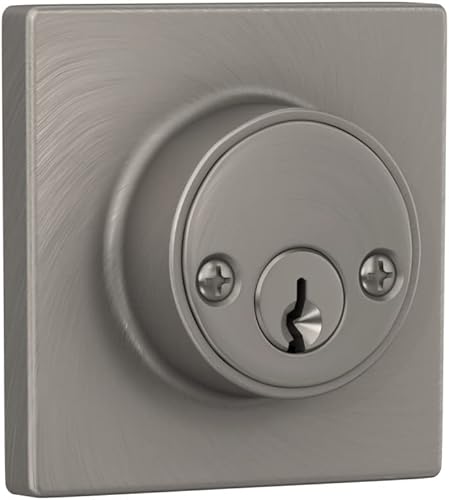 Miniatura 7 de Cerrojo de seguridad con borde cuadrado, llave de 2 lados, acabado de níquel satinado