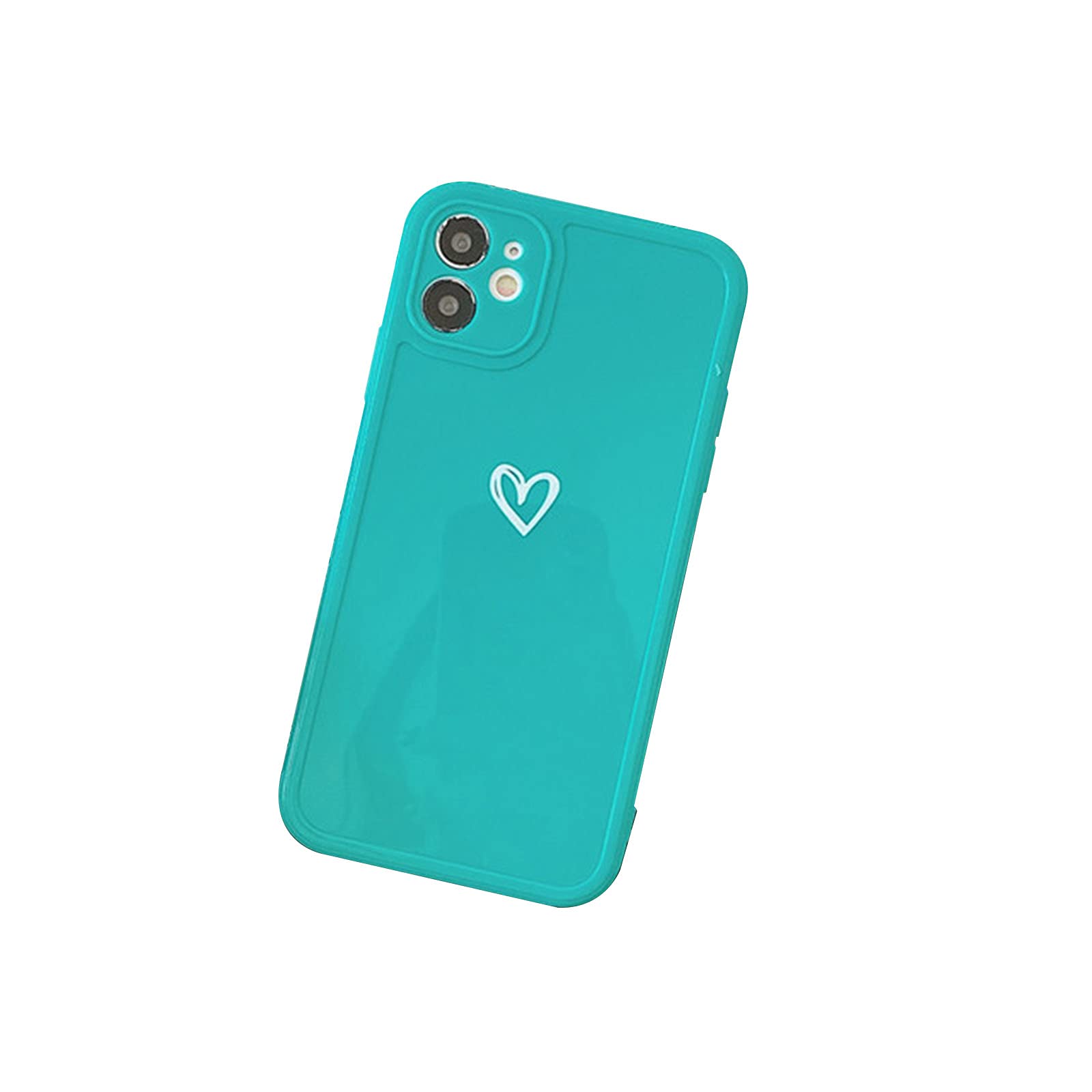 LLZ.COQUE Custodia per iPhone 12 Pro per donne e ragazze con cinturino, cornice ondulata carina con placcatura a forma di cuore, lussuosa custodia