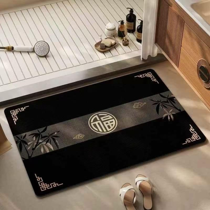 Image of SKVM Water Absorbent mat for Bathroom Kitchen Floor Door Entrance Anti Slip Floor Foot Anti Skid Bathroom Shower mat (Design 18)