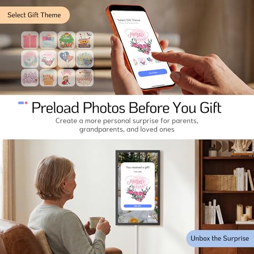 Image of NexFoto 24 Inch Touchscreen Digital Picture Frame Large, WiFi Electronic Photo Frame 64GB, Add Pics from Google Photos, Upload Photos /Videos via App /USB, for Mom /Grandparents, Black