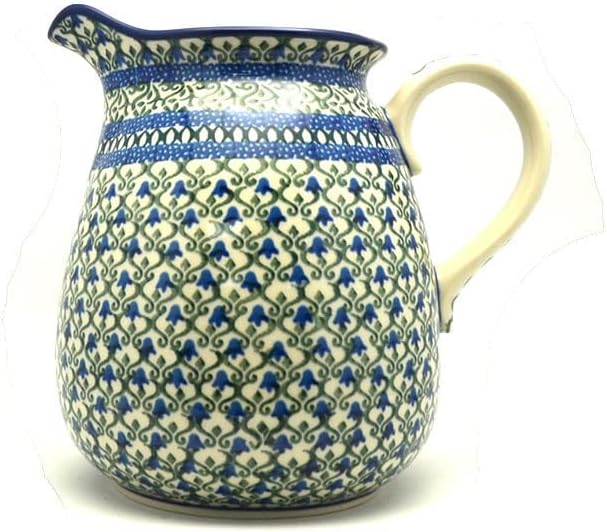 Polish Pottery Pitcher - 2 quart - Tulip Trellis