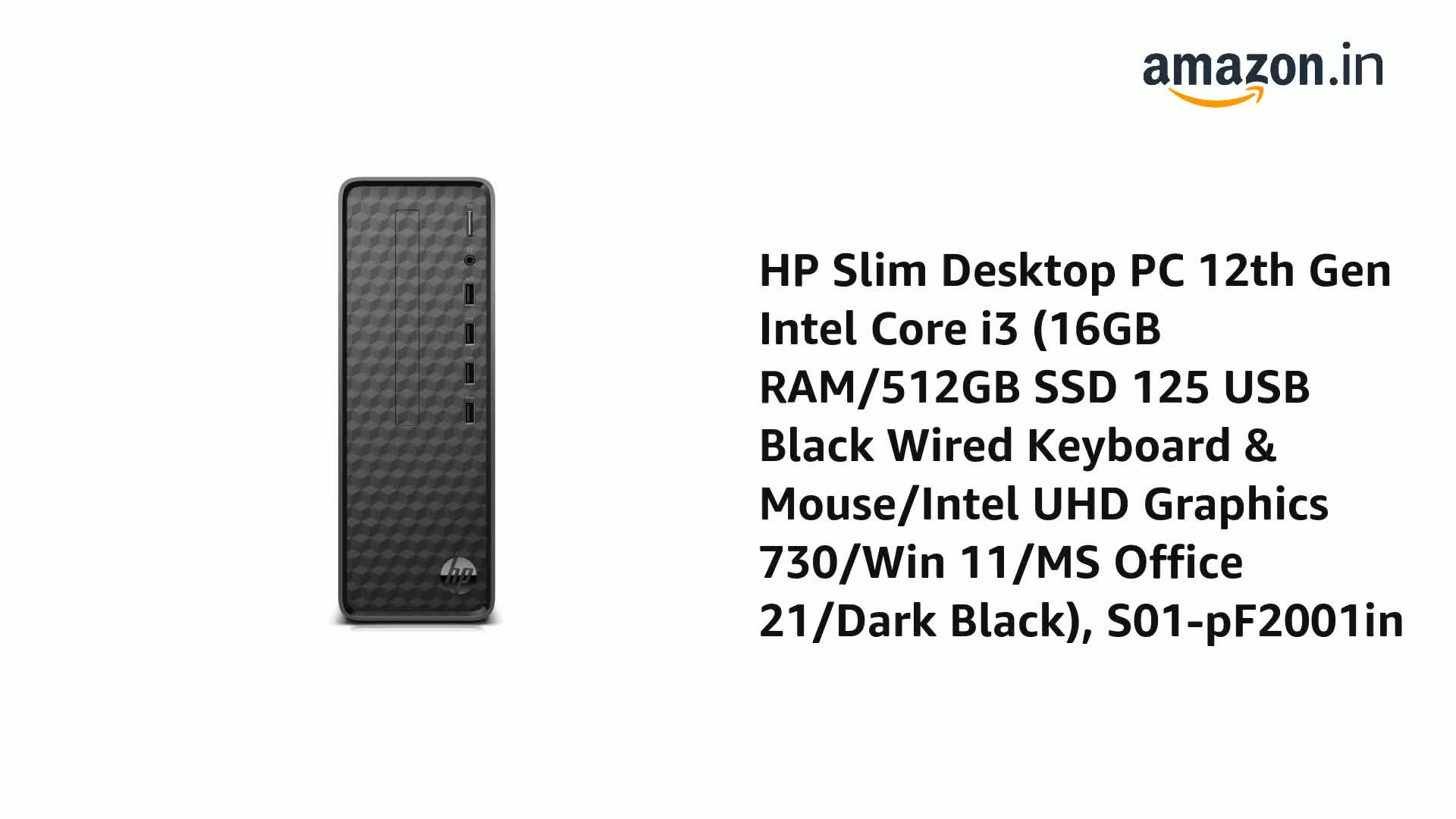 HP Slim Tower 12th Gen Intel Core i3-12100