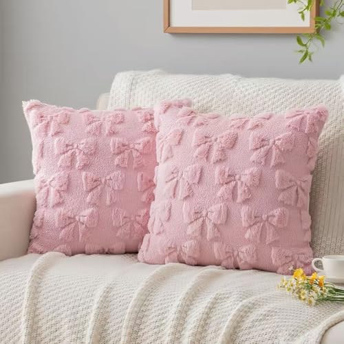 ZHYAKLD 2 Stück Schleife Kissenbezug,Kissen Aesthetic,Kissenbezug...