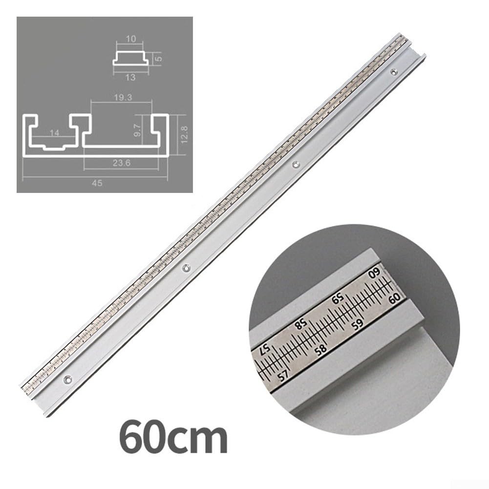 Binario a T con scanalatura a T a 45, binario a T in lega di alluminio 45 con scanalatura a T, binario a T per da banco router (60 cm)