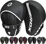 RDX Boxing Pads Curved Focus Mitts, Maya Hide Leather Kara Hook and jab Training Pads, Adjustable Strap Ventilated, MMA Muay Thai Kickboxing Coaching Martial Arts Punching Hand Target Strike Shield
