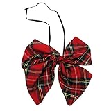 パンダファミリー スクールリボン 制服リボン コスプレ JK制服 中学生 高校生 かわいい 卒業式 入学式 大きい 赤 レッド チェック Bタイプ