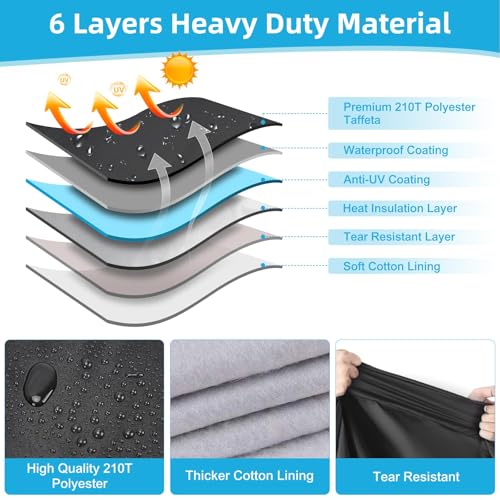 Image of Motorcycle Cover for Touring Road Glide /Ultra Limited /Gold Wing Tour /Indian Pursuit, 210T Waterproof Sun UV Rain Outdoor Protection Motorbike Cover with Lock Hole & Soft Cotton Lining