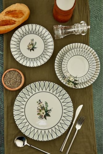 Firenze 24 Parça Porselen Yemek Takımı, Gri, CKR4223