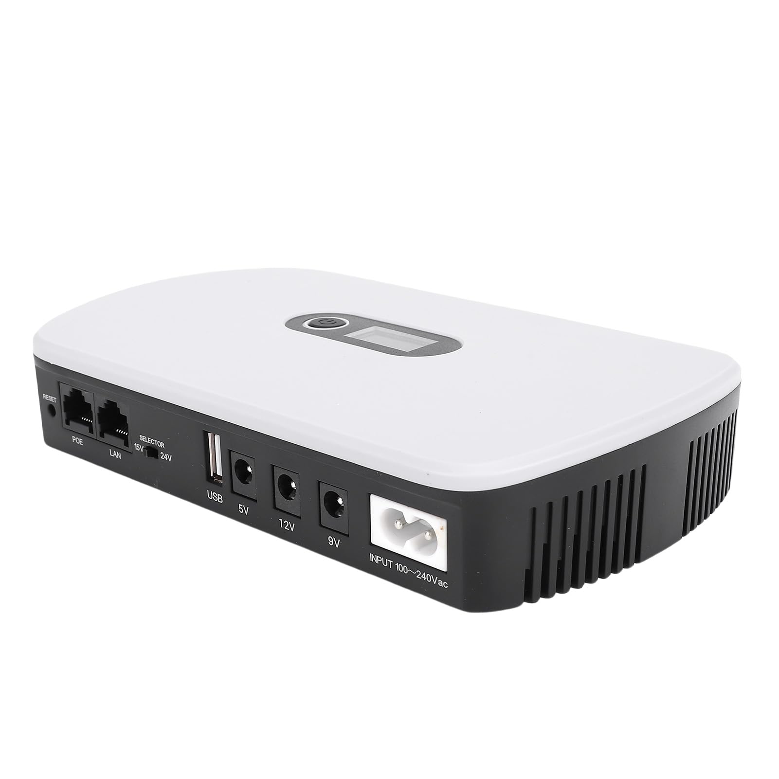 Eujgoov 10400 MAh UPS Bateria Zapasowa Zasilacza Zasilacza dla Modemu Routera Smartfona, Wyświetlacz LCD z obsługą Temperatury Osłony zwarć, Wyjście 5V 9V 12 V DC z (wtyczka UE)