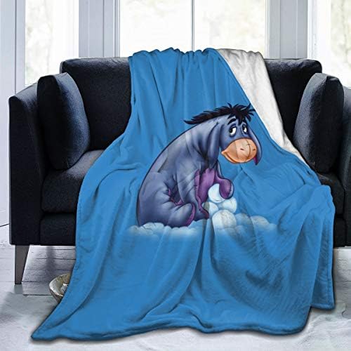 JKU Eeyore Fleece Blanket Super Soft Large Lightweight Cozy Luxury Sofa Bed Throw Flannel