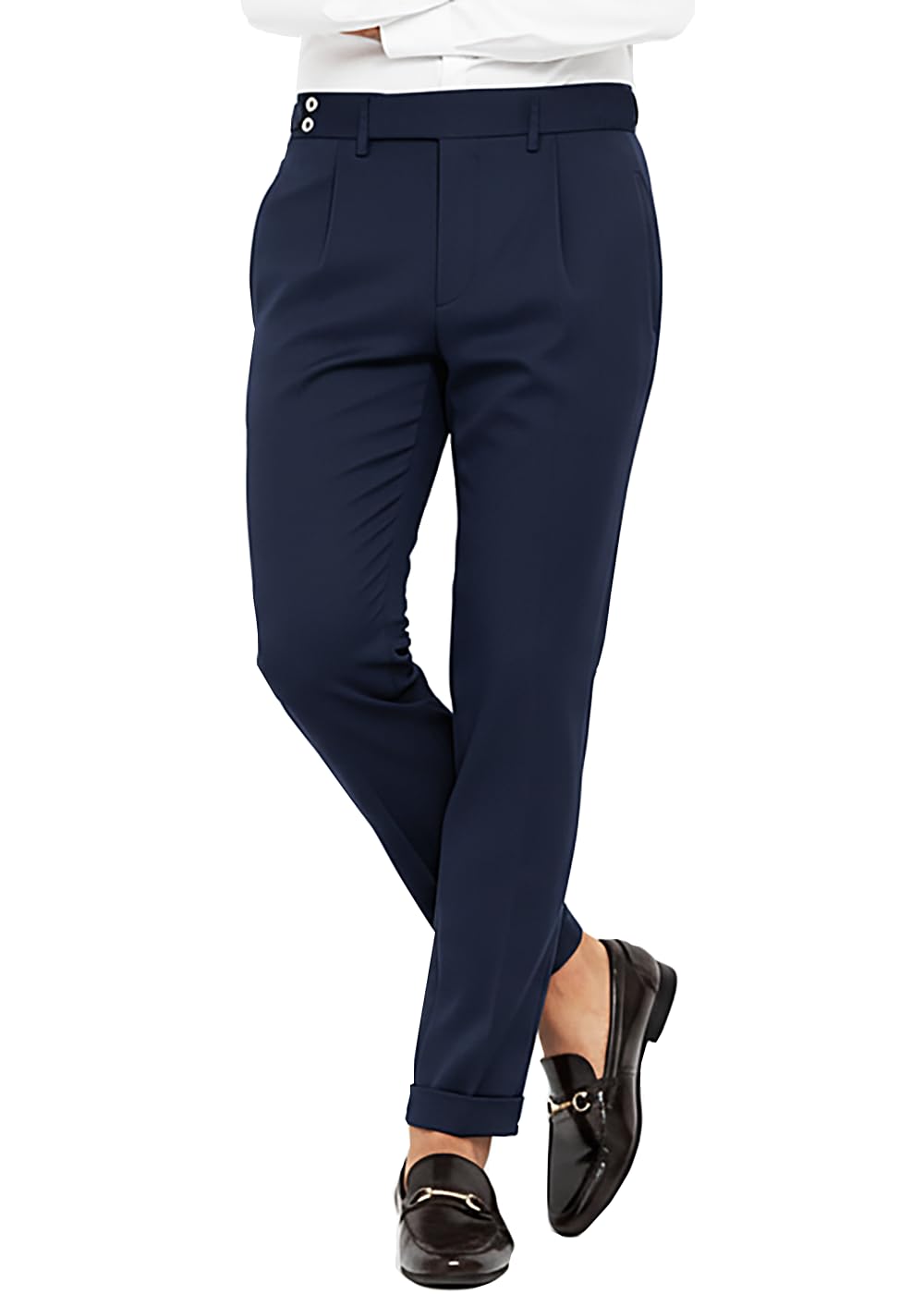 athrz Formal Trousers, Tailored Fit, Belt Loops, Cuffed Hem Gurkha Pant-picture-55
