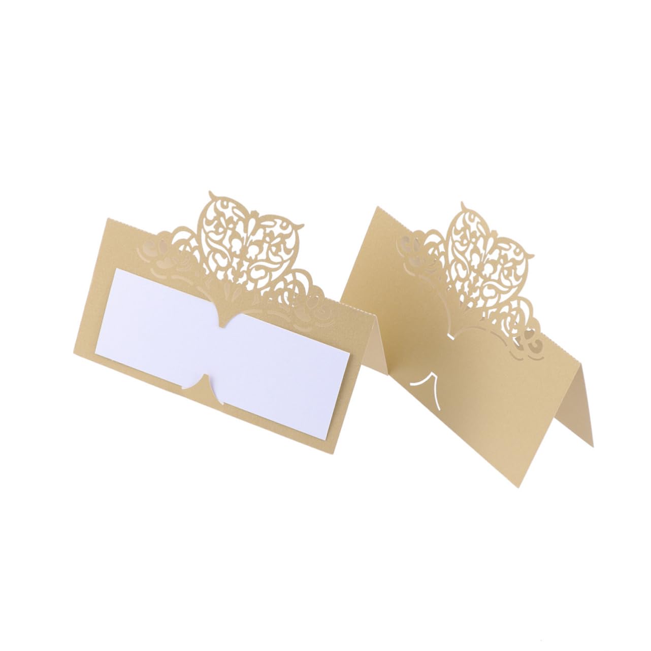 PRETYZOOM 150 Stk Tischkarte visitenkarten halterung hochzeitsdeko Tischdekoration Partyzubehör hochzeitseinladung Blumenkarte hohl geschnitten Namenskarte für den Hochzeitstisch Golden