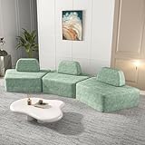 Sofá modular | convertible en sofá esquinero a juego con el entorno del hogar, color verde (3 plazas)