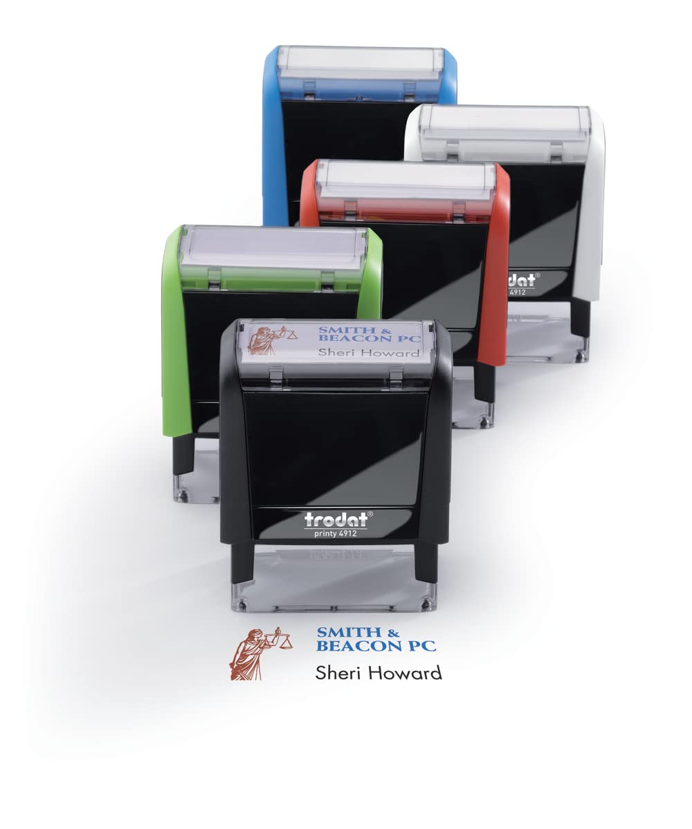 Trodat Printy 4914 Timbro Personalizzato Autoinchiostrante, max 6 Righe, Dimensione Impronta 64x26 mm, Colore Timbro Verde, Cartuccia Inchiostro Nero, Ideale per Uffici, Aziende, Medici, Insegnanti