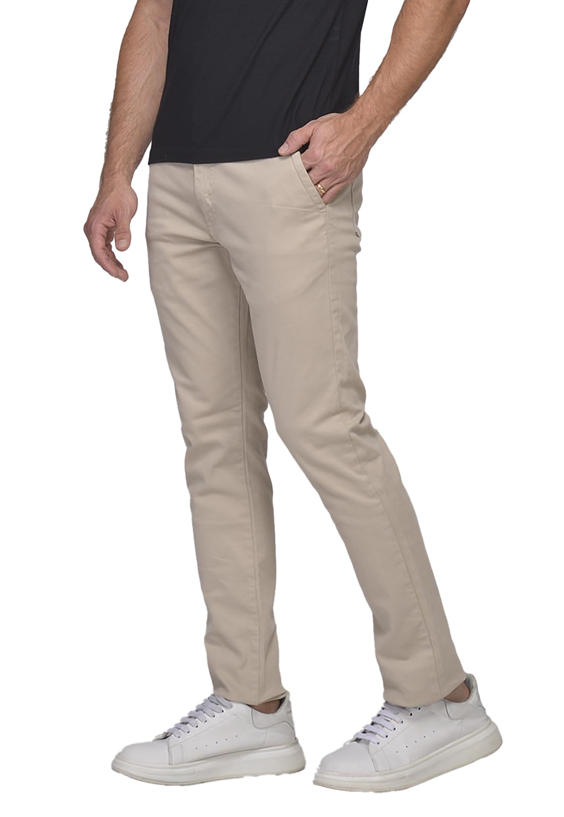 MacawEssentials Men’s Casual Twill Chino Pants Slim Fit Comfort Stretch