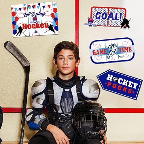 Image of Gueevin 20 Pcs Party Supplies Decorations Home Sign Cutouts for Bulletin Board Party Decorations Supplies(Hockey)