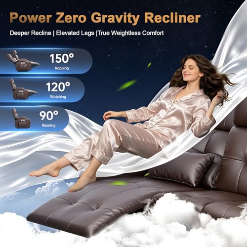 Image of Power Loveseat Recliner Sofa, Home Theater Seating with Heat Massage, Reclining Loveseats with Flip Backrest, Wall Hugger RV Couch Movie Theater Chairs, RV Furniture Sofas with USB, for Gaming Room