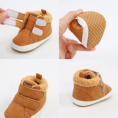 Sofmuo Baby Boys Girls High Top Ankle Pu Leather Sneakers Soft Sole Infant Warm Booties Toddler Fuzzy Winter Shoes thumb #6
