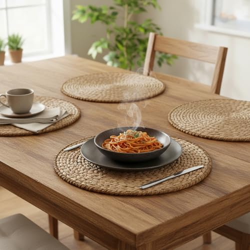 Sets de table ronds papyrus lot de 12 pour protéger table des rayures - 4