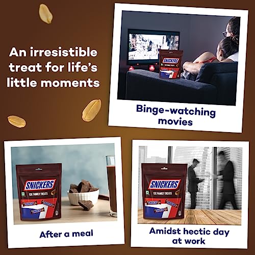 Image of Snickers Family Treats Peanut Filled Chocolate Pouch, 2 X 168 Gm - 336 Gm