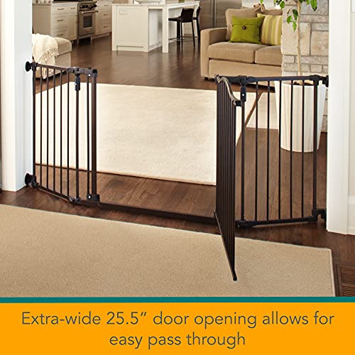 North States MyPet 72" ExtraWide Windsor Arch Gate Provides safety in extrawide spaces
