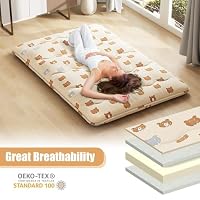 Giantex Bodenmatratze 140x200 cm, Futon Matratze Japanisch, Tatami Matte Faltbar & Tragbar, Klappmatratze mit Tragetasche & Abnehmbarer Bezug, Schlafmatte Schlafunterlage für Gästezimmer Schlafzimmer – Ansicht 4