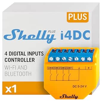 Shelly Plus i4 DC, Wi-Fi Smart 4-Digital inputs Controller of Shelly ...