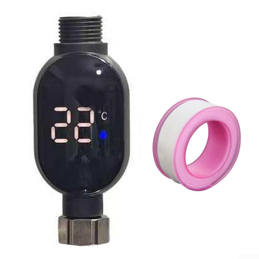 Waterproof Digital Shower Thermometer with LED Temperature Display, 0-99°C Range, 304 Stainless Steel, for Bath Faucet(up)