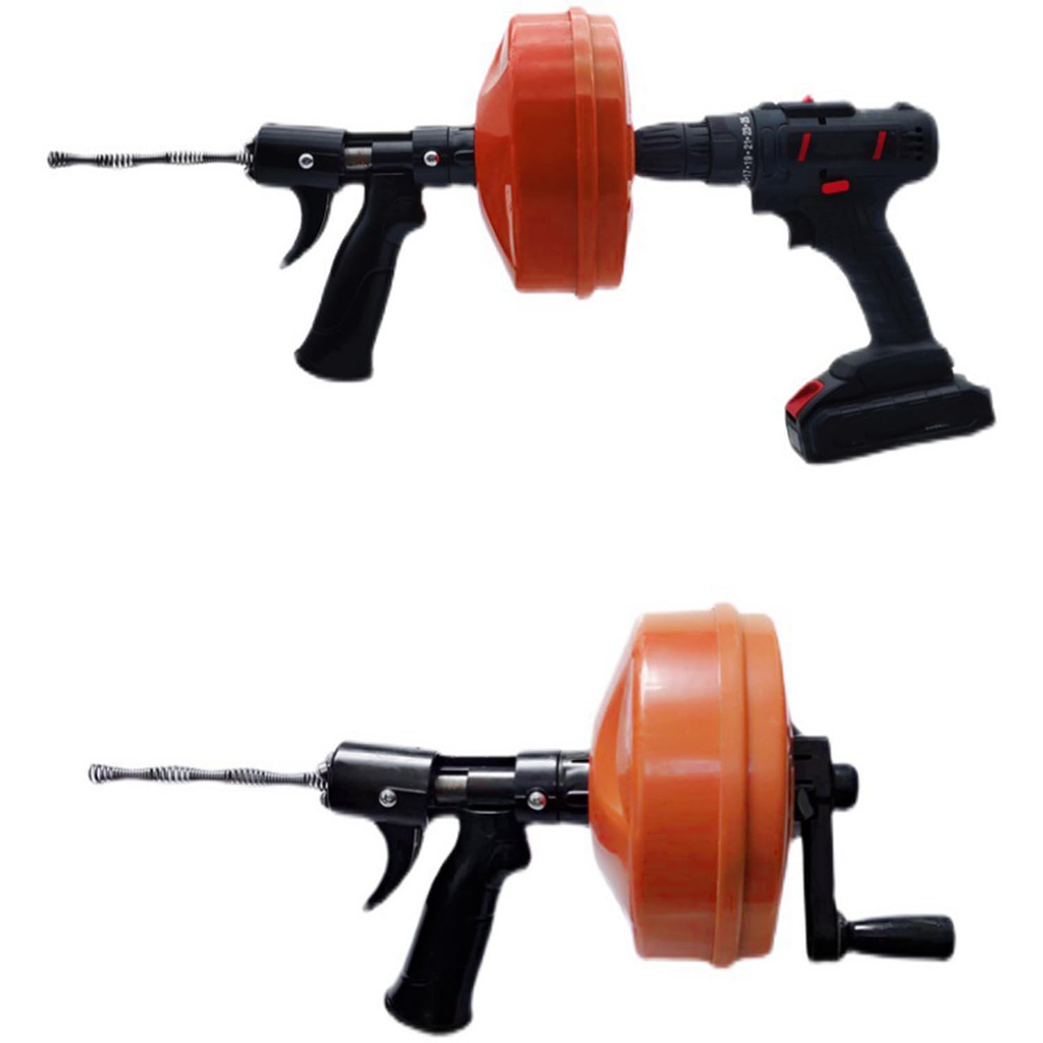 Sonda Sturatubi Per Pulizia [15m],Molla Sturatubi Professionale Per Lavandini e Scarichi,Per Cucina,Bagno,Wc,Stabile Spirale Per Tubi,Progettato Per Gli Appassionati Del Fai Da Te,Arancione