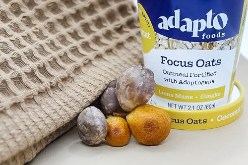 Coconut Instant Oatmeal Cups (5-Pack) Organic Adaptogen-Boosted With Lions Mane And Ginkgo Biloba #TOP2