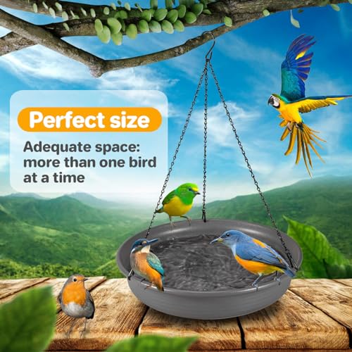 Image of CARGEN Hanging Bird Bath Bowl - Window Bird Water Feeder Tray for Outdoors