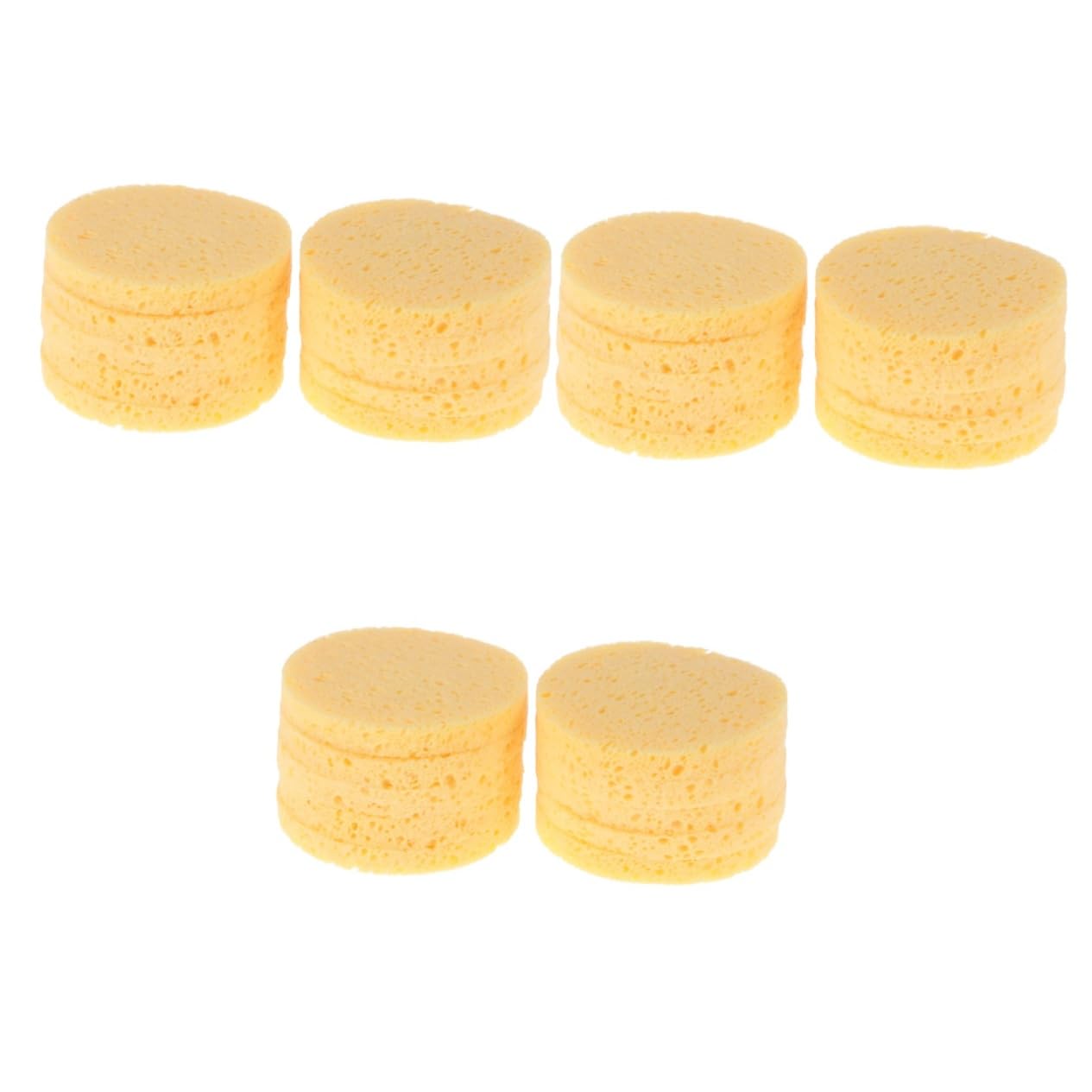 Healeved 30pezzi Spugne Struccanti Legno Per Per Rimuovere Makeup Blush e Protezione Solare Colore Giallo