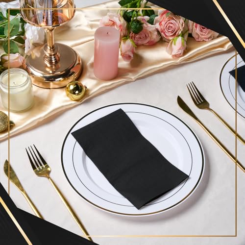 Vplus 200 Pack Black Paper Napkins, Premium Quality 3-Ply Disposable Napkins, Soft and Absorbent, Perfect for Dinner, Wedding, Graduation, Party by Vplus - Image 5