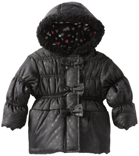 Pink Platinum Baby Girls' Tonal Heart Print, Black, 18 Months