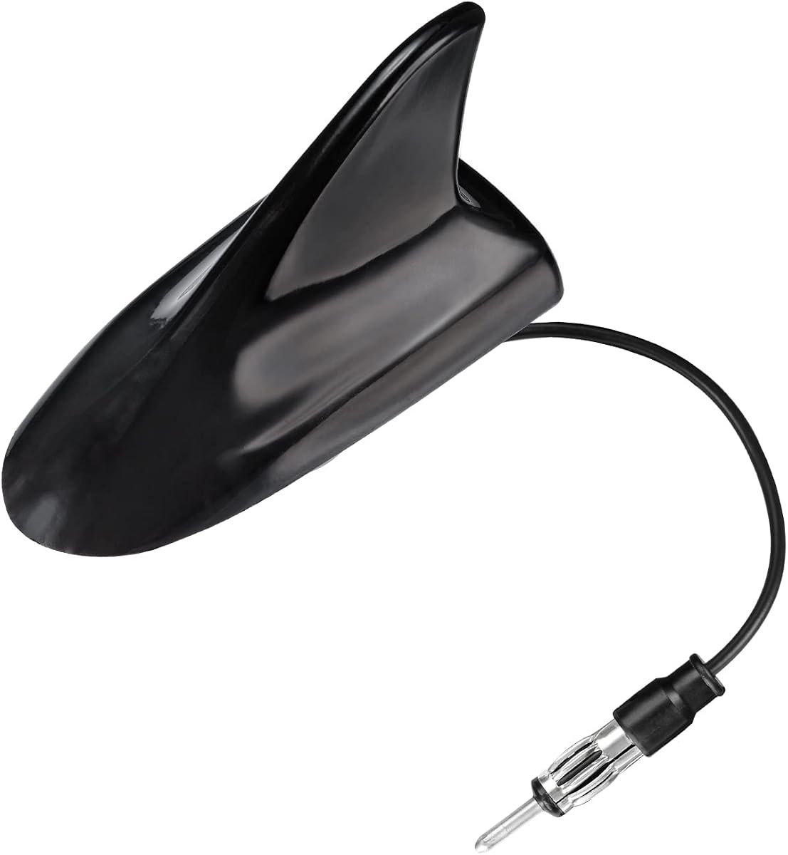 Shark Fin Car FM Radio Antenna, Universal Roof Mount Antenna | for Car Truck SUV Stereo Receiver Head Unit HD Radio, DIN Plug, Drilling Required