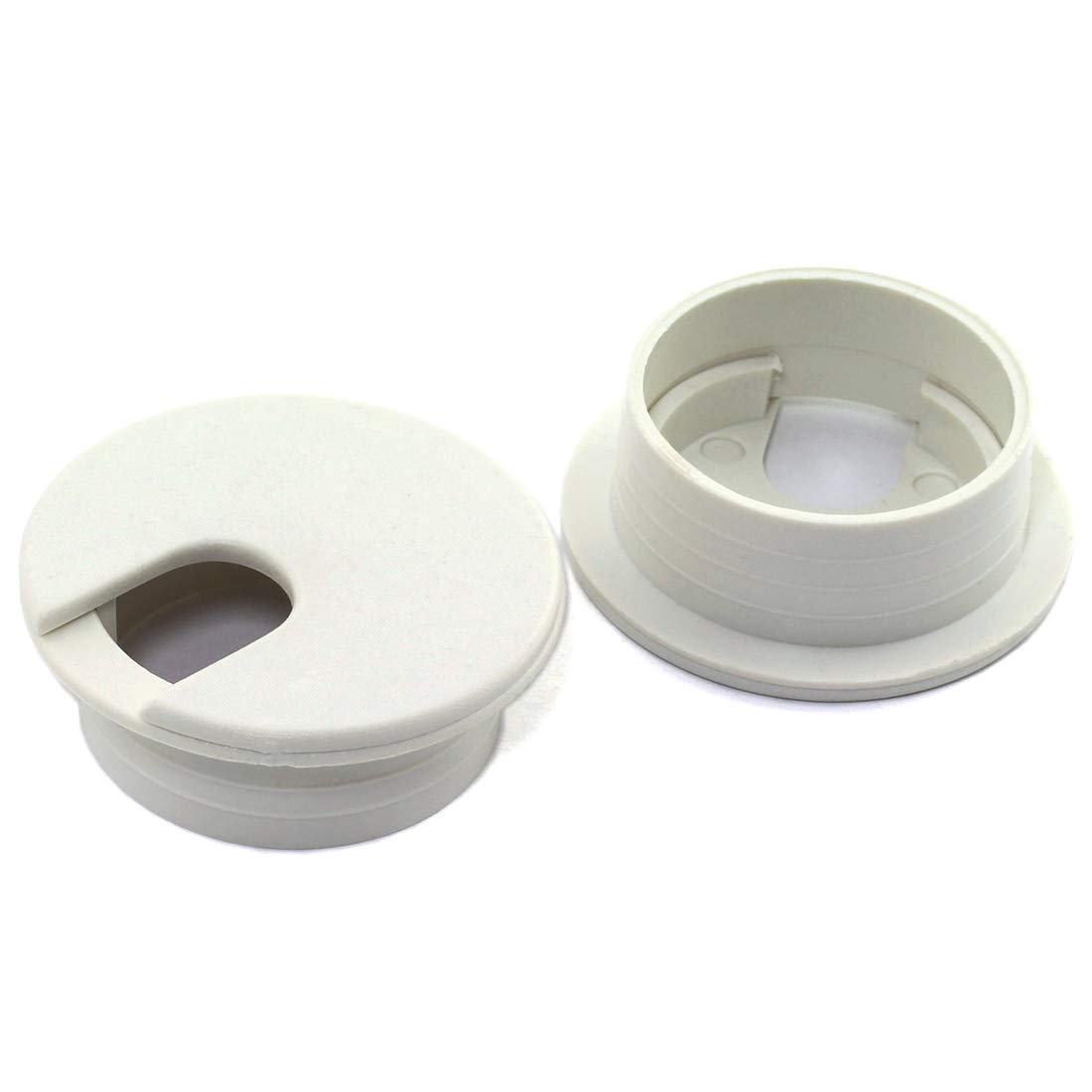 HJ Garden2pcs 1-3/8 inch Desk Wire Cord Cable Grommets Hole Cover for Office PC Desk Cable Cord Organizer Plastic Cover White
