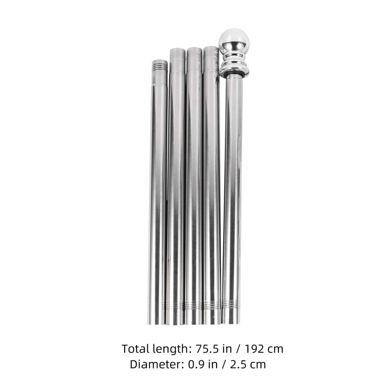 Set Asta Portabandiera 19 M in Acciaio Resistente con Base Pesante Bianca Kit Asta Bandiera Girevole da Parete Resistente alle Intemperie per Decorazioni Esterne e Giardino