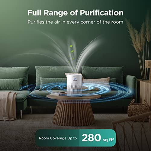 Air Purifiers For Bedroom Home, Koios H13 True Hepa Filter Air Purifiers For Desktop Office Car Pets With Usb Cable, Small Air Cleaner, Night Light, Timer, Remove Smoke, Dust, Odors, Pollen #TOP2