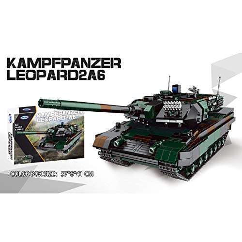 MCHE Panzer Leopard 2A6 Modell Bausatz, 1346 Teile Technik Panzer Militärpanzer Klemmbausteine Bauset, Kompatibel mit… – Bild 8