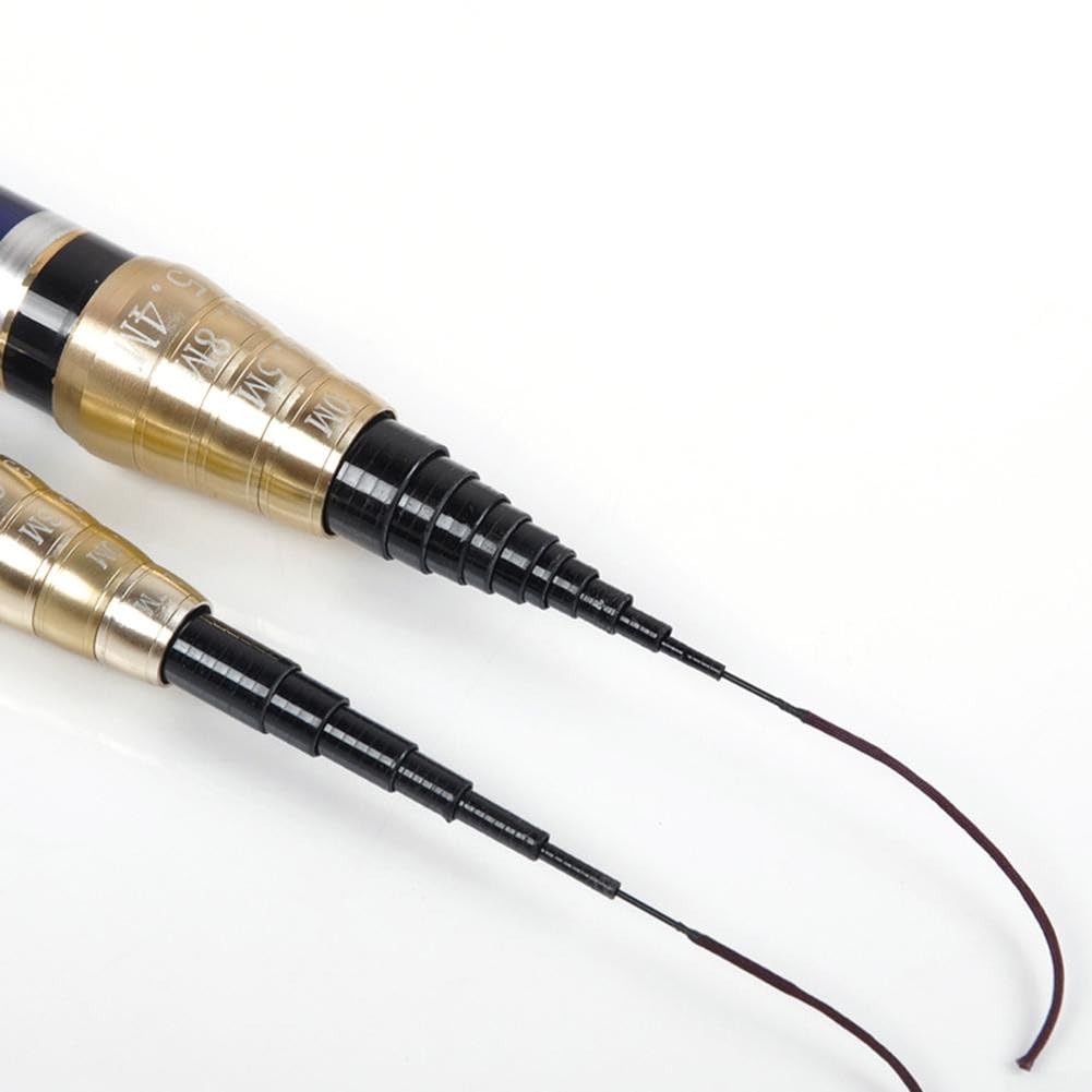 DAZZLEEX Cañas de pescar telescópicas de 1000 g, fibra de carbono, 3.6M-6.3M, poste de posicionamiento de poste de corriente ultra corto, cuatro posicionamientos