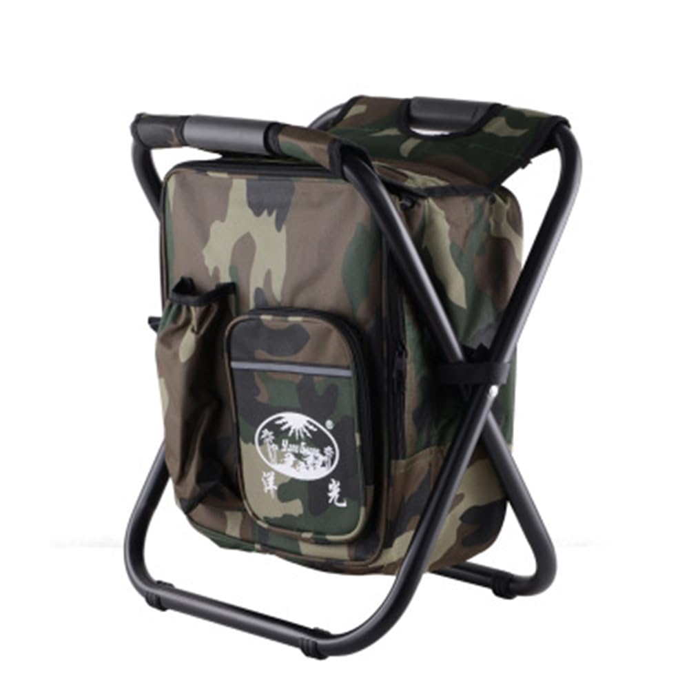 Vllcsla 2 in 1 Fishing Chair Carry Bag Wear-resistant Folding Camping Stool, for Adults 150kg, Heavy Duty