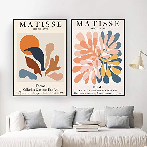 Affiches Matisse et plantes tropicales modernes 60x80cm lot de 2